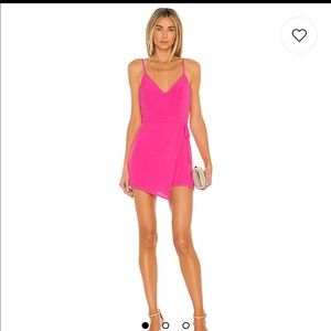 Superdown Karen wrap pink romper